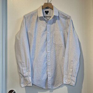 J. Crew Thompson Shirt - White with Grey Micro Grid Check